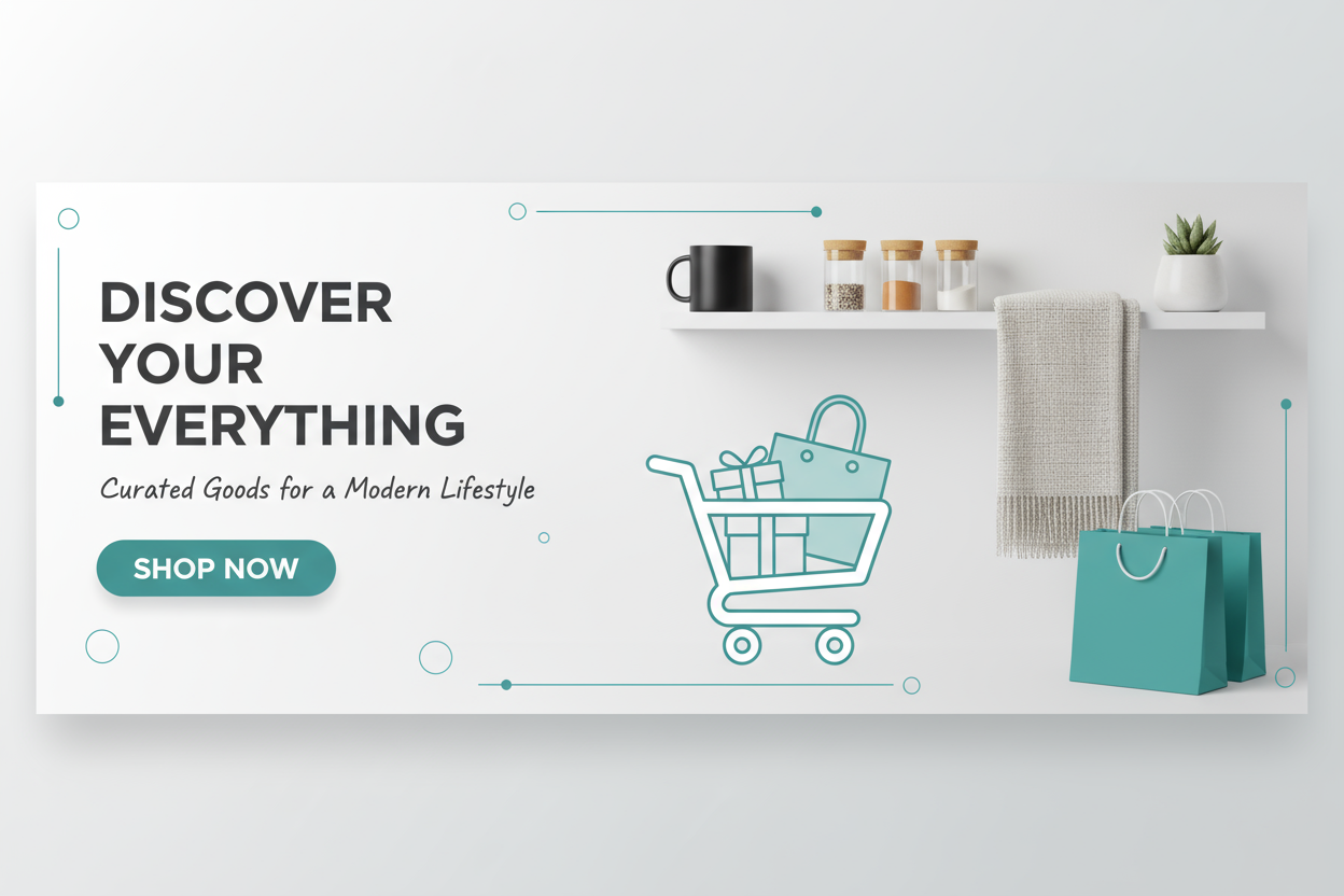 image banner for genelar store ecommerce and use this color for accent #3698A7